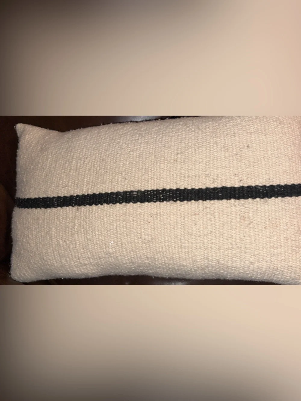 Sien + Co Decorative Throw Accent Pillow Lumbar Shaped 25”x15” 100% Wool